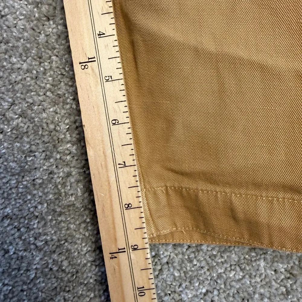 Wallace & Barnes J.Crew Mens Size 34 Tan Cotton Linen Chino Shorts Button Fly